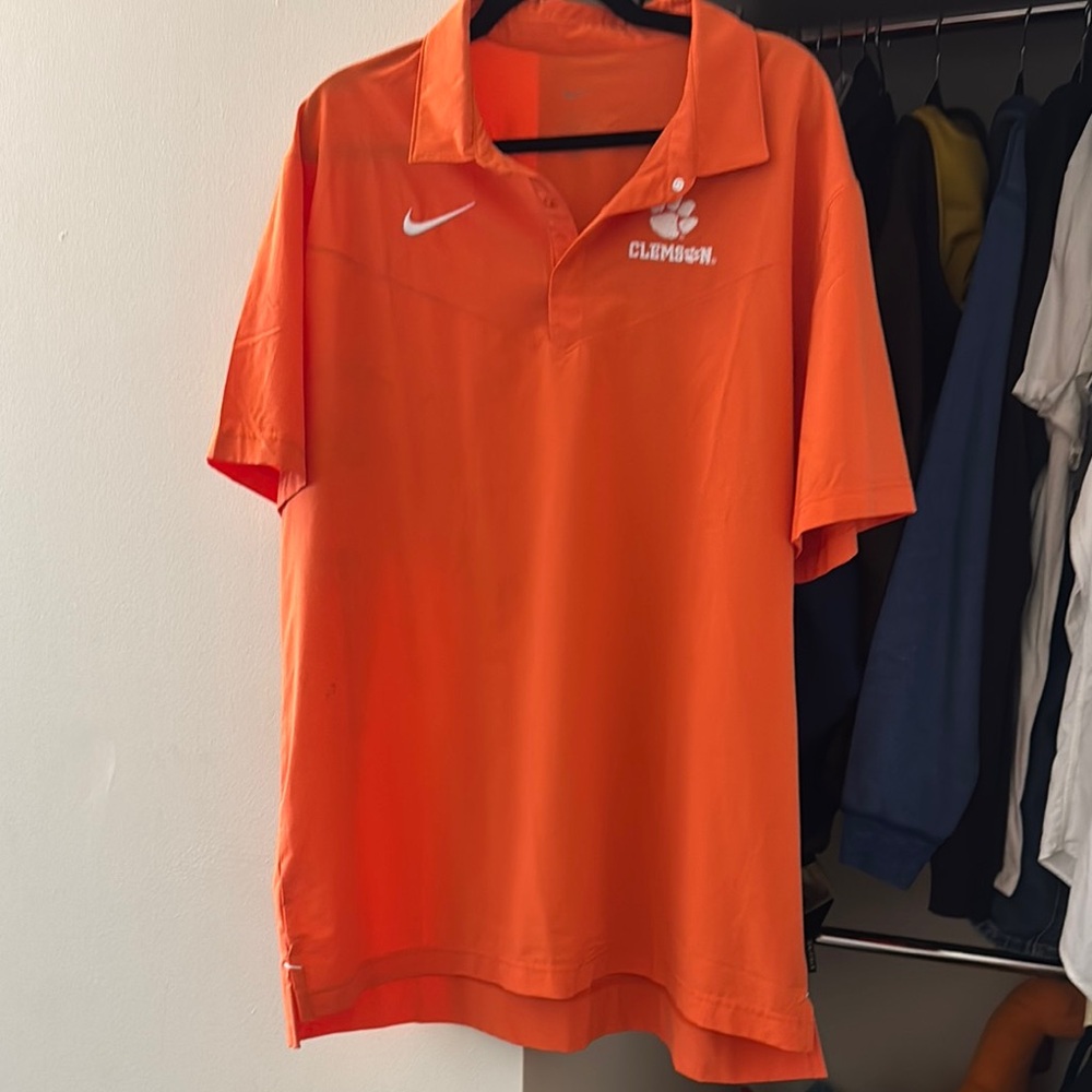 Nike Orange Polo Shirt with Clemson Logo